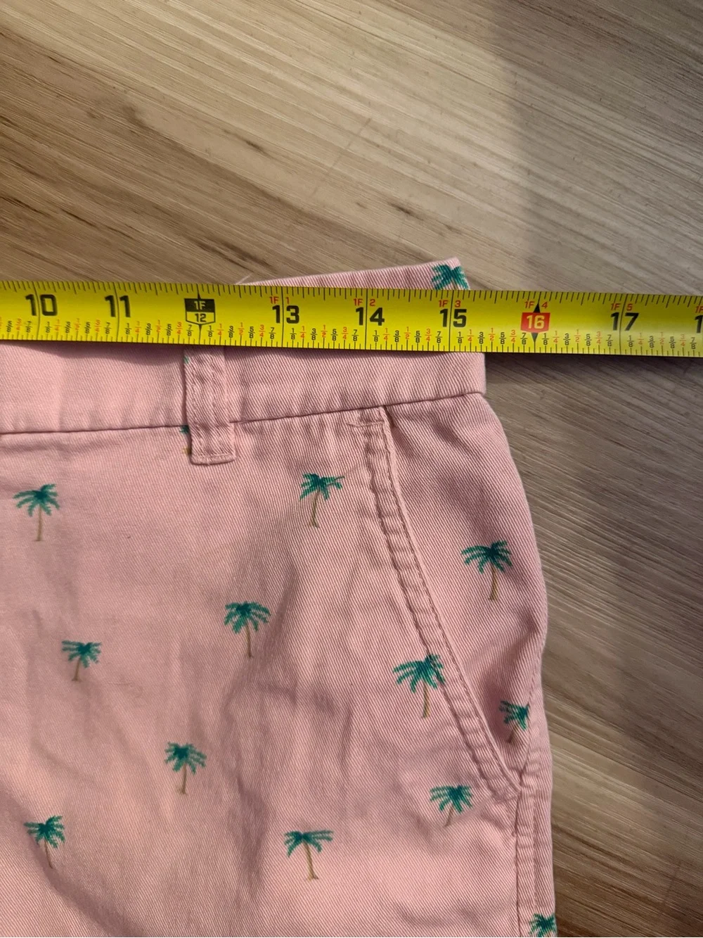 J.Crew Palm Tree Embroidered Chino Shorts Pink Green - Size 2 - Picture 7 of 9